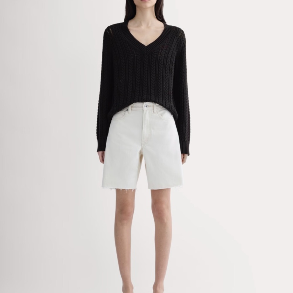 Everlane Off-White Jean Shorts